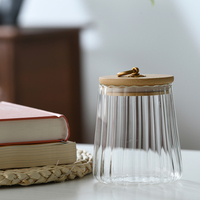 Bocaux de rangement pour épices élégants et modernes en verre borosilicate haute résistance, multifonctionnels, grands récipients de stockage alimentaire en verre transparent