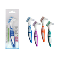 Brosse à dents pour prothèses dentaires avec poils durs ordinaires Fausses dents Nettoyage à double tête de brosse