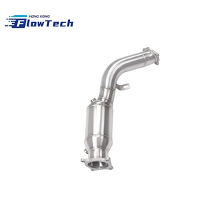 ท่อดาวน์ไปป์ FlowTech T304 สแตนเลสสตีล ผิวขัดเงา สำหรับ Audi A4 A5 Q5 2.0T - Product Image 2