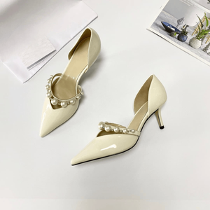 Zapatos de Tacón Stiletto con Adornos de Perlas Jimmy Fashion, Zapatos D'Orsay con Recortes Laterales para Uso Diario en la Oficina - Product Image 5