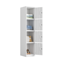 Casier métallique à 4 niveaux, armoire de rangement en acier verrouillable à 4 portes, casier vertical à compartiments individuels pour salle de sport et salle des employés