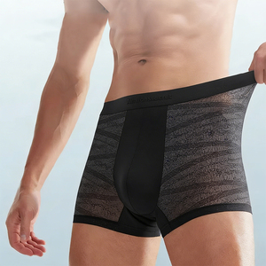 Boxer da Uomo Ultra-Sottili Traspiranti in Maglia, Stile Trunks Estivi a Vita Media, Eco-Friendly, Antibatterici, Intimo Maschile - Product Image 3