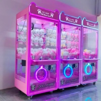 Machine à griffes d'arcade personnalisable en acier inoxydable et acrylique, design Ciel Coloré, prise en charge multilingue (espagnol), pour peluches, 110/220V