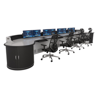Console de salle de contrôle moderne à prix abordable, mobilier multifonctionnel réglable en hauteur pour diffusion