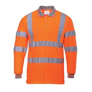 PORTWEST - S277ORRS Polo à manches longues orange haute visibilité-EAN 5036108181834 HI-VIS WORKWEAR - Product Image 1