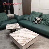 Meja kopi emas mewah, 900mm 600mm bentuk persegi pola marmer multifungsi meja Pusat batu Sintered ruang tamu