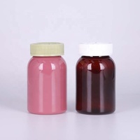 Bouteille en plastique PET 200cc 225cc avec bouchon résistant aux enfants Bouteille en plastique de stockage de capsules de vitamines de couleur personnalisée