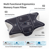 Oreiller de contour ergonomique rempli de mousse à mémoire de forme pour le sommeil Oreiller cervical confortable avec logo personnalisé