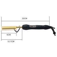 Peigne chauffant pour cheveux bouclés à double usage, humide et sec, ions négatifs, soin des cheveux, peigne en cuivre, peigne lissant, régulation de la température, sans danger pour les cheveux