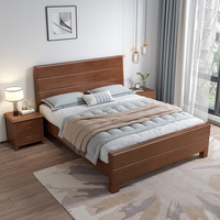 Meubles de chambre à coucher de style chinois personnalisés, lit double simple de taille king, design pour adultes, lit en bois massif, lits en bois
