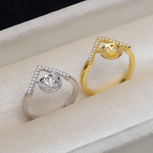 Anneau à cheveux en argent S925 en forme de V, accessoire de bijouterie DIY avec support creux pour 8-10 perles, pour femme active, 3974 - Product Image 3