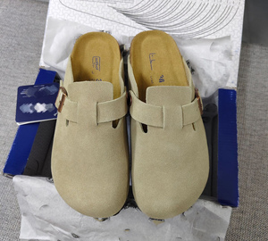 Zoccoli Unisex di Alta Qualità Stile Birkenstock in Vera Pelle Scamosciata con Fodera in Pelliccia, Scarpe da <span class=keywords><strong>Donna</strong></span> per Esterno, <span class=keywords><strong>Sandali</strong></span> in <span class=keywords><strong>Sughero</strong></span> - Product Image 4