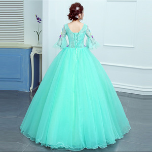 Ice Blue Tulle Evening Gown Long Skirt Stage Performance Costume Women Adult Spring 2026 Art Exam Dress - Product Image 3
