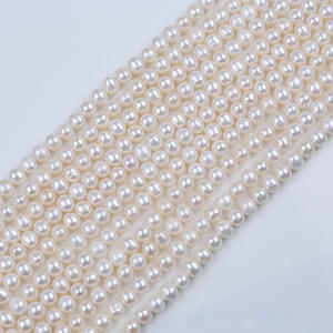 Perles d'eau douce naturelles de 6 à 7 mm, presque rondes, en vrac, perles réelles, matériaux faits à la main, diverses couleurs disponibles - Product Image 1