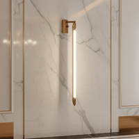Lámpara de Pared LED Dorada de Diseño Moderno para Sala de Estar, Estilo Nórdico, Tira Larga, Lámpara de Pared para Dormitorio de Hotel, Luz de Fondo para Cabecera