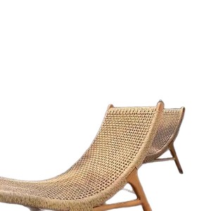 Middle Ancient Solid Wood Recliner Rattan Chair Balcony Backrest Chair Leisure Home Homestay Hotel Single <b>Sofa</b> - Product Image 5