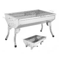 Barbecue au charbon de bois pliable en acier inoxydable, durable et léger, pour 3 à 5 personnes, idéal pour le camping en plein air et l'utilisation dans la cour.