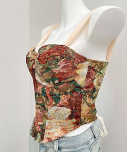 Haut court sexy pour femme, <span class=keywords><strong>corset</strong></span> d'été, débardeur jacquard, <span class=keywords><strong>camisole</strong></span>, soutien-gorge, vêtement d'extérieur, hauts <span class=keywords><strong>corset</strong></span> pour femme - Product Image 2