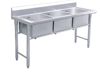 Évier simple en acier inoxydable multi-grace, Table de travail pour le nettoyage de la vaisselle sale, banc pour la cuisine et le linge