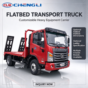 Kundenspezifisches Fahrgestell LHD/RHD CLW 4x2 Flachbett-LKW mit Leiter für Baggertransport, Schwerlasttransporter, Flachbett-Lkw - Product Image 1
