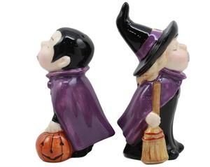 Juego de figuritas de cerámica para decoración de mesa, figuritas coleccionables de bruja de Halloween besando a Vampire, sal y pimienta, fiesta de cocina - Product Image 3