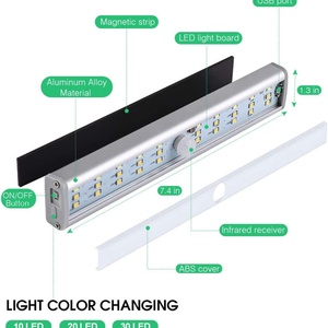 EGH โมเดิร์น 39 LED สมาร์ทไลท์เซ็นเซอร์ตรวจจับความเคลื่อนไหวแบบชาร์จไฟได้โคมไฟข้างเตียงสีขาวอุ่นสำหรับห้องนั่งเล่นในบ้านดีไซน์ร่วมสมัย - Product Image 6