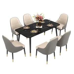 Best Selling Dining Table Stone Dinning Table Decoration Stone Gold Marble Or Stone Natural Black And White Home Furniture Metal