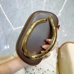 Sacs à main élégants 2026 pour femmes, pochettes en PU, sacs de soirée tendance avec poignée métallique, sacs à chaîne pour filles, sacs bandoulière ronds classiques - Product Image 6