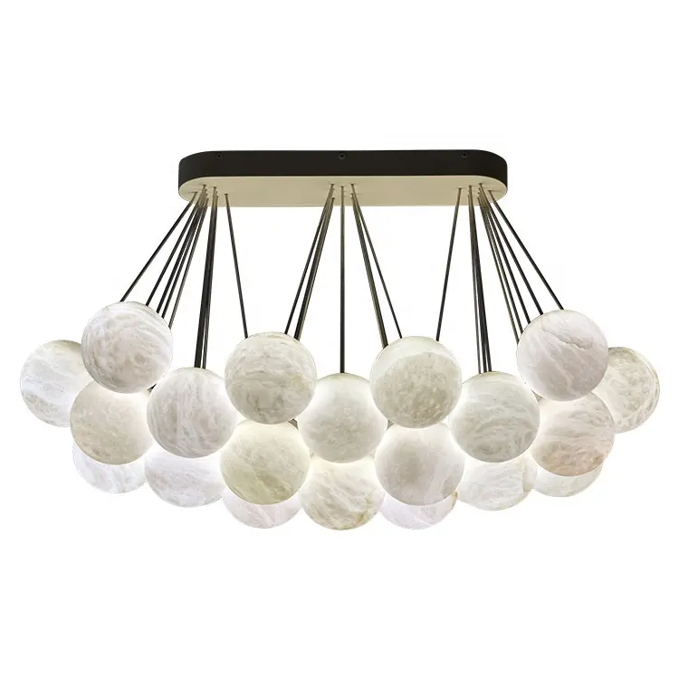 Шар современный декоративный светодиодный потолочный мраморный подвесной светильник для домашнего офиса в скандинавском стиле простая люстра из алебастра для гостиной
