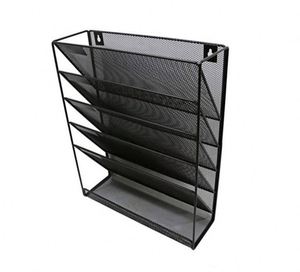 Mesh Documents Magazine Letter File Sorter <b>Rack</b> Holder <b>Storage</b> Organizer Hanging <b>Wall</b> Mount Vertical Tiered Metal Document Trays - Product Image 2
