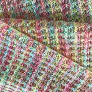 Gran oferta hilo colorido teñido transpirable TR Poly Viscose Spandex suave estiramiento costilla de tejido de punto para suéter