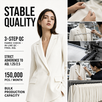 Damenbekleidung Blazer-Kleid Langarm Slim Fit Damas Mujeres De Mujer Conjunto Maßgeschneiderte Herstellung Luxus OEM