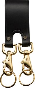 Correa de cuero para llavero con pasador seguro para cinturón de servicio y doble mosquetón giratorio para llaves - Product Image 6
