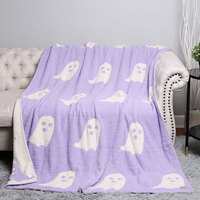 Nouveau Design Arrivée Couverture Fantôme Viral Personnalisée Réversible Jeté Brodé Personnalisé Couverture Halloween Douce