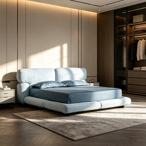 <span class=keywords><strong>Lit</strong></span> double moderne en tissu velours mat, style minimaliste et luxueux, pour chambre à coucher, mobilier <span class=keywords><strong>de</strong></span> maison, <span class=keywords><strong>lit</strong></span> Queen Size, collection Dreamy Cloud - Product Image 1