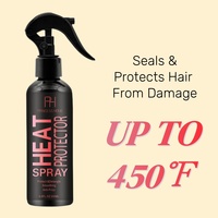 Label pribadi 200ml semprotan pelindung panas melindungi rambut dari kerusakan panas semprotan pelindung pola keriting aman untuk semua jenis rambut