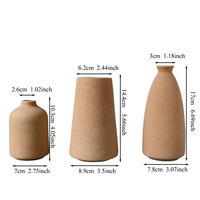 Ensemble 3 Vases Aromathérapie Rétro Eco en Céramique Style Antique Moderne Offre Spéciale Décor à la Maison Arrangement de Fleurs Bouteilles de Décoration