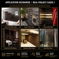 Système de présentation de bouteilles de vin en bois et métal sur mesure sous les escaliers, certifié CE ISO, armoire modulaire pour villa, hôtel, bar, projet d'usine, conception CAO, contrôle qualité