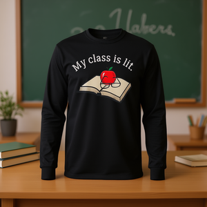 Camiseta de manga larga para profesores de inglés, diseño Class Is Lit para educadores - Product Image 3