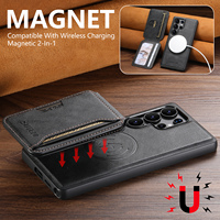 Étui portefeuille magnétique texturé en cuir PU avec support de chargement sans fil, personnalisé, directement de l'usine OEM/ODM, pour Samsung Série S