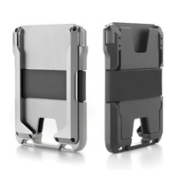 Portefeuille tactique pour permis de conduire et carte d'identité, capacité de 12 cartes, portefeuille en métal avec blocage RFID pour hommes, OEM