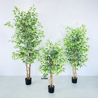 Arbre ficus artificiel en plastique, feuille de banian réaliste, haute qualité, 150 cm, pour la décoration de la maison et du jardin