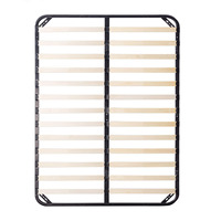Cadre de lit en métal minimaliste stable avec support en lattes de bois, mobilier de chambre moderne pour hôtel et appartement