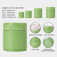 Boîte en étain ronde hermétique de 30g pour poudre de matcha de qualité alimentaire, écologique, petite boîte en étain pour poudre de café ou de thé vert, emballage scellé