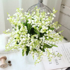 7 ramas de lirios del valle de plástico denso, ramo de campanillas artificiales, accesorios para bonsái, flores decorativas para manualidades - Product Image 3