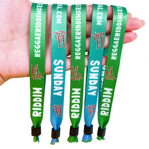 Pulseras Tejidas Personalizadas con Cierre Deslizante para Conciertos y Propaganda, Pulseras de Tela Lisa Bordadas para Parejas - Product Image 2