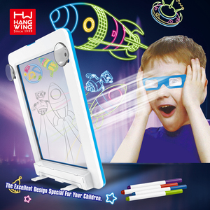 批发可擦除学龄前儿童发光新风格教育玩具带眼镜霓虹灯3D魔术绘图板 - Product Image 4
