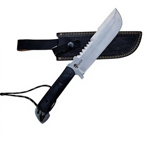 Couteau de camping en acier inoxydable, lame à pointe tombante, bord dentelé, manche en bois, outil de survie en plein air, couteau artisanal inspiré du film Punisher, 12 pouces - Product Image 6