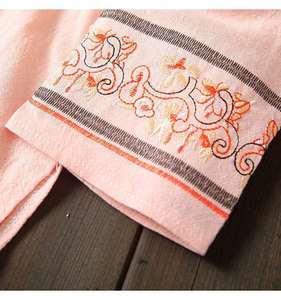 <span class=keywords><strong>M</strong></span>-3XL シノワズリ刺繍 文芸風 コットンリネン ルーズシャツ プルオーバー タイアップ 春夏 ティードレス トップス - Product Image 5