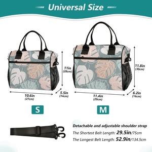 Nouveauté : Sac isotherme écologique pour le déjeuner, sac à bandoulière, motif Hawaï, feuilles de Monstera, impression personnalisée, sac à déjeuner pour femmes - Product Image 2